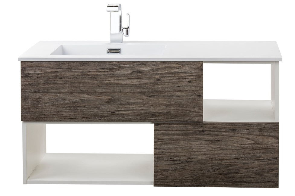 Sangallo Woodgrain 42" Wall Mount Bathroom Vanity