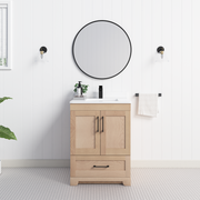 Chester 24" Solid-Wood Vanity with Quartz Countertop