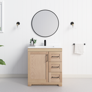 Chester 30" Solid-Wood Vanity with Quartz Countertop