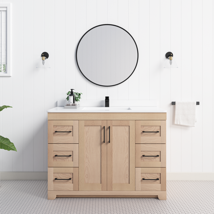 Chester 42" Solid-Wood Vanity with Quartz Countertop