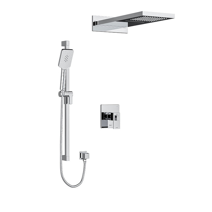 Riobel Kubik  3-Way System with Hand Shower Rail and Rain and Cascade Shower Head