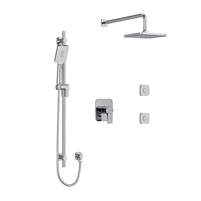 Riobel Fresk  3-Way System, Hand Shower Rail, Elbow Supply, Shower Head and 2 Body Jets