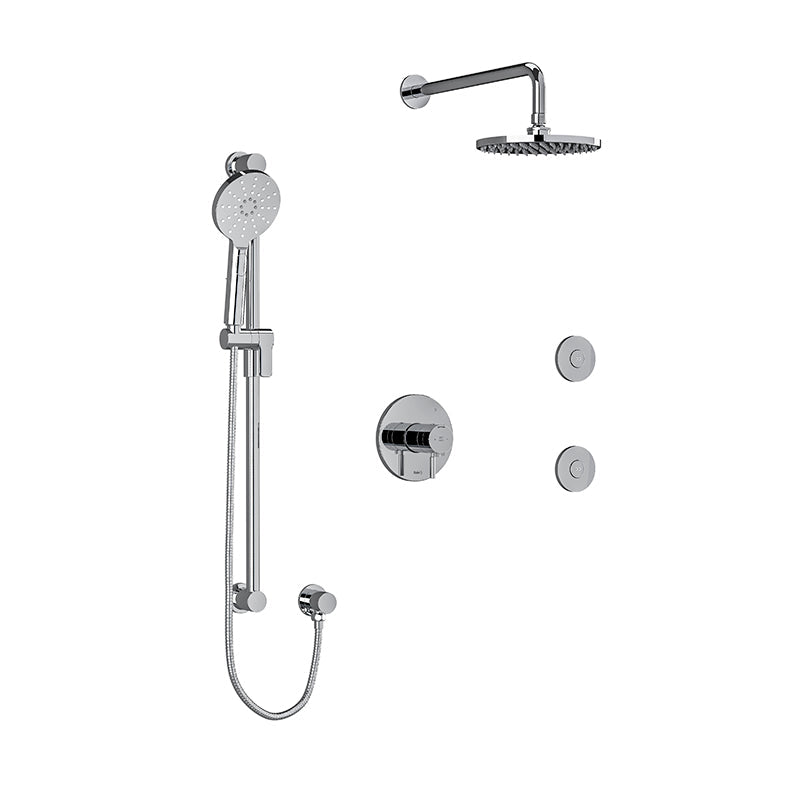 Riobel Riu 3-Way System, Hand Shower Rail, Elbow Supply, Shower Head and 2 Body Jets