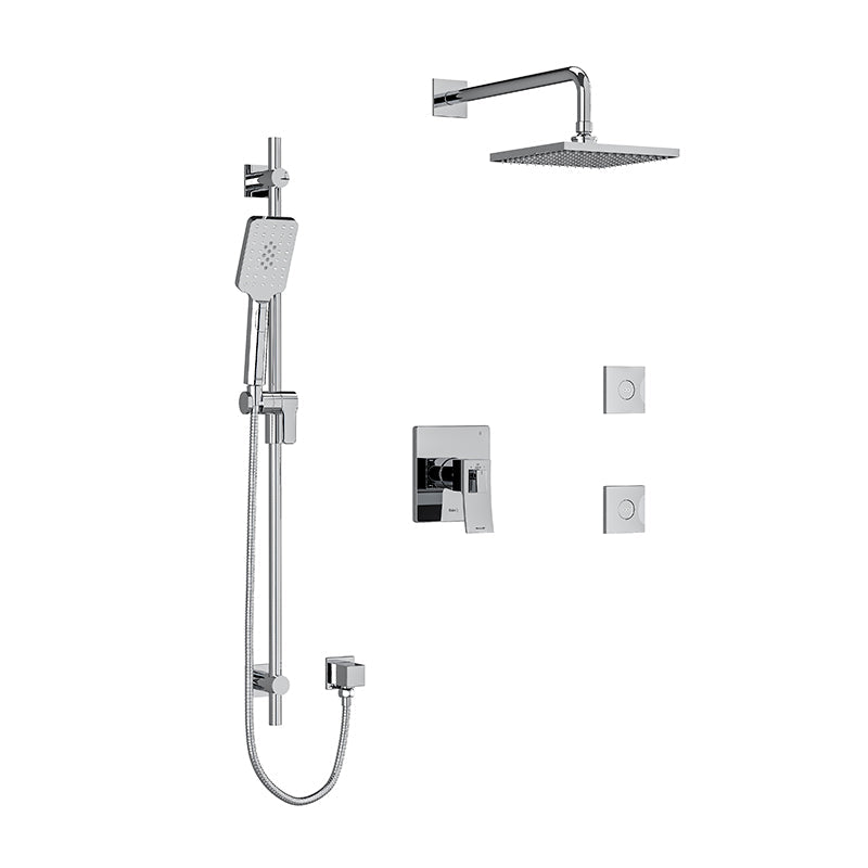 Riobel Zendo 3-Way System, Hand Shower Rail, Elbow Supply, Shower Head and 2 Body Jets