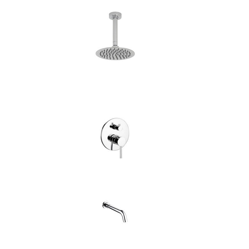 Aqua Rondo Shower Set With Ceiling Mount Rain Shower (Tub Filler)