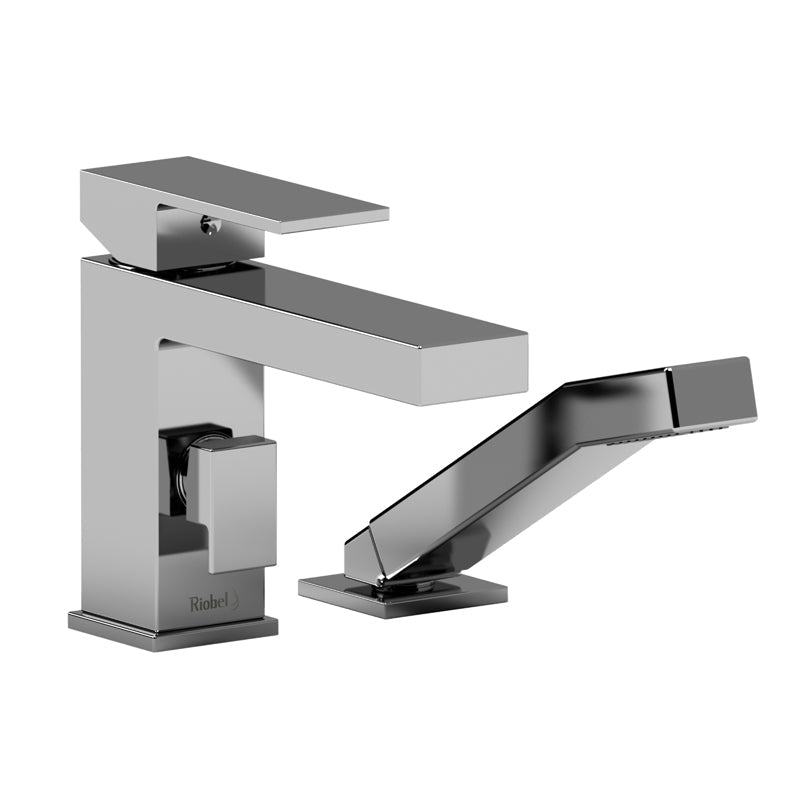 Riobel Kubik 2-Piece Deck-Mount Tub Filler with Hand Shower