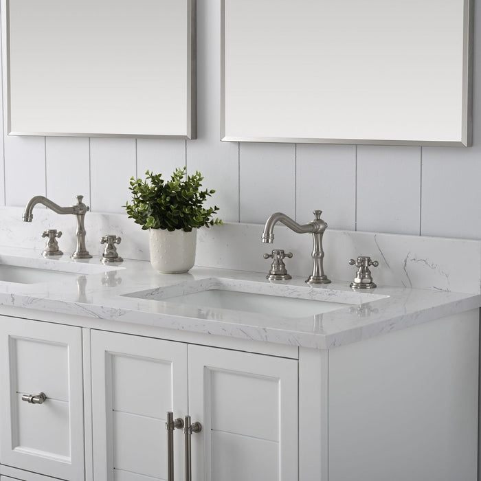 Madison 54" Double Sink Bathroom Vanity with Marble Countertop