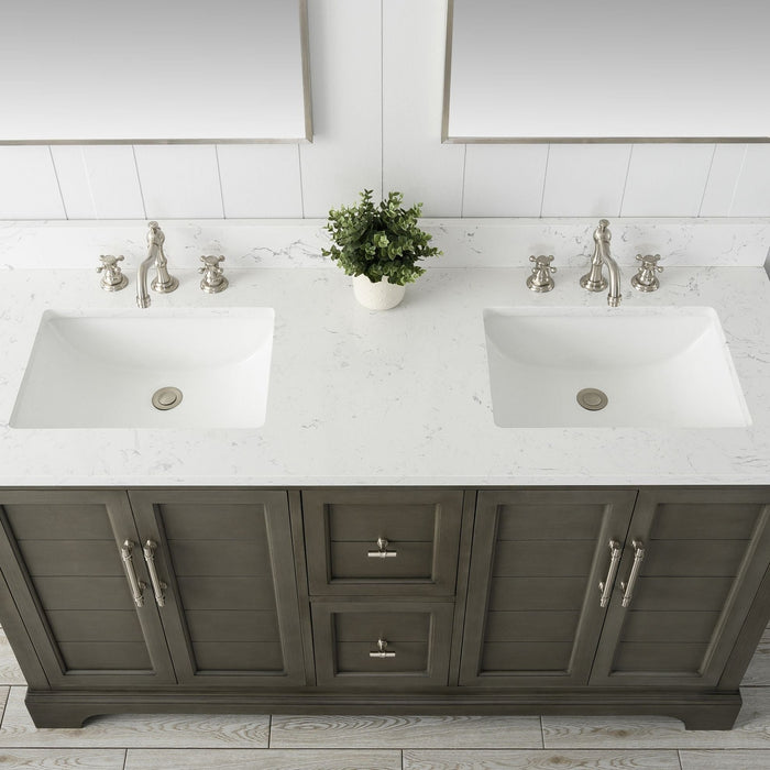 Madison 60" Double Sink Bathroom Vanity with Marble Countertop