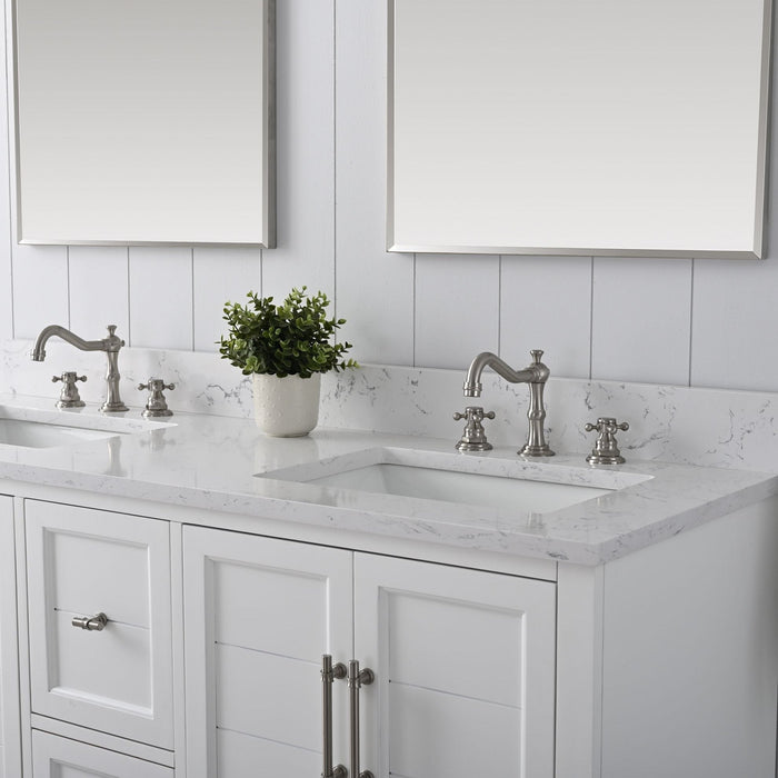 Madison 60" Double Sink Bathroom Vanity with Marble Countertop