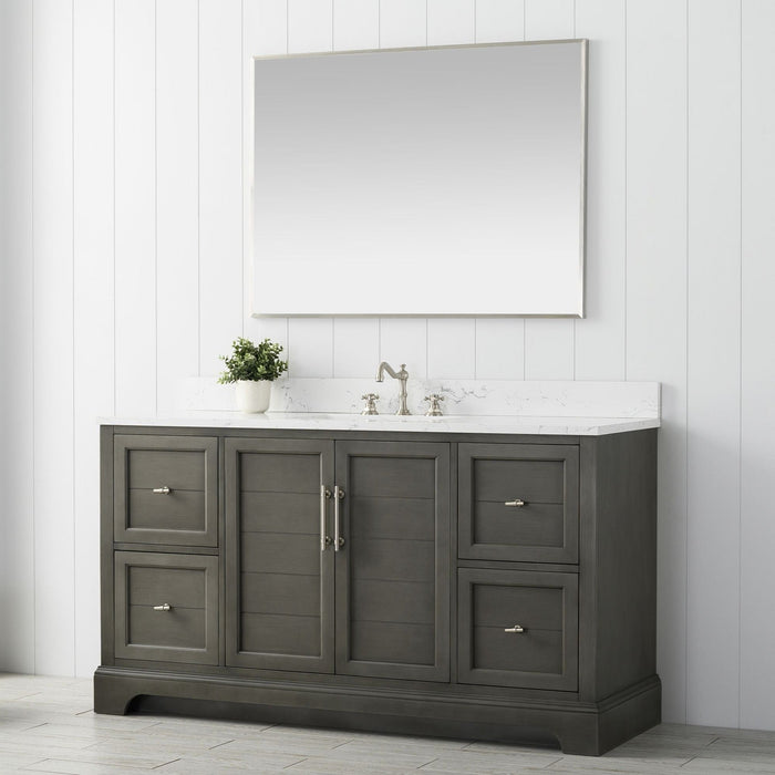 Madison 60" Single Sink Bathroom Vanity with Marble Countertop