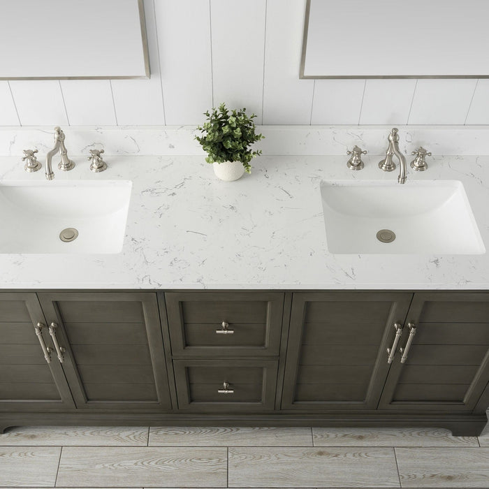 Madison 72" Double Sink Bathroom Vanity with Marble Countertop