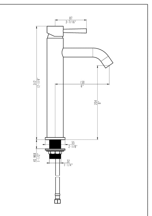 Linea Single Handle Tall Bathroom Faucet