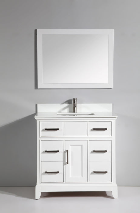 Paris 36" Single Sink Bathroom Vanity Set with Sink and Mirror
