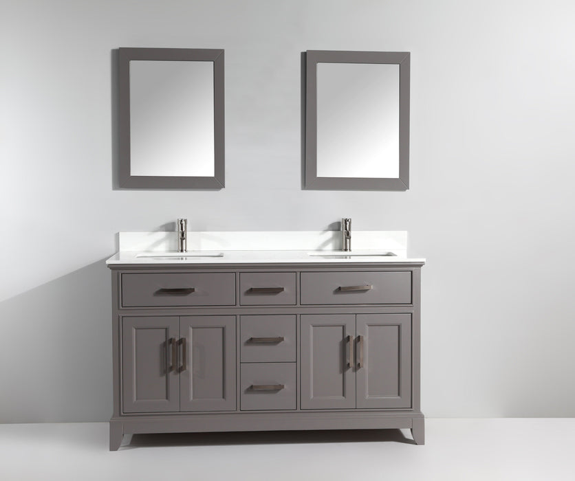 Paris 72" Double Sink Bathroom Vanity Set with Sink and Mirrors