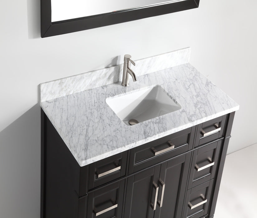Rio 60" Single Sink Bathroom Vanity Set with Sink and Mirror (Carrara Marble Top)