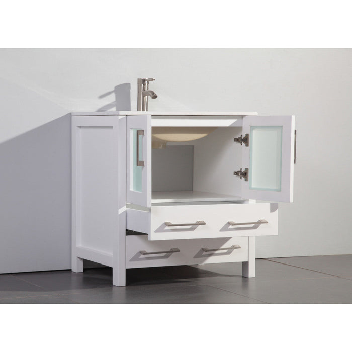Monaco 72" Double Vessel Sink Bathroom Vanity Set with Sinks and Mirrors - 1 Side Cabinet