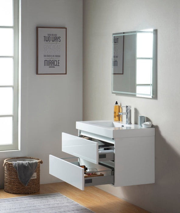Riga 36" LED Lighted Wall-Mount Single Sink Bathroom Vanity