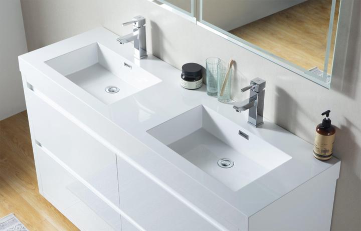 Berlin 60" Freestanding Double Sink Bathroom Vanity