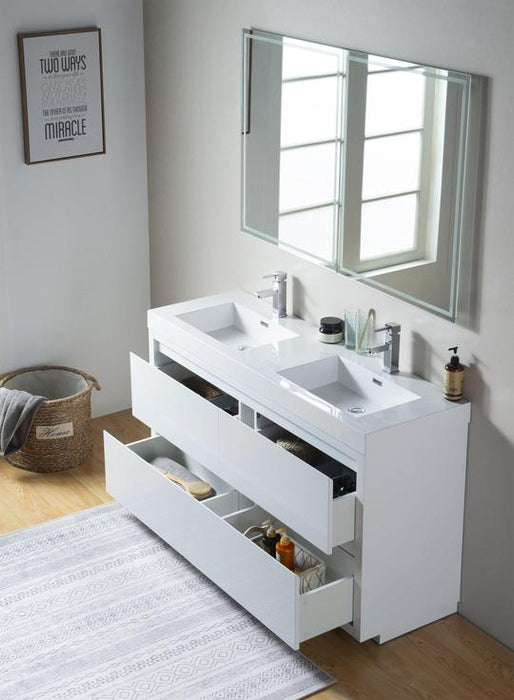 Berlin 60" Freestanding Double Sink Bathroom Vanity
