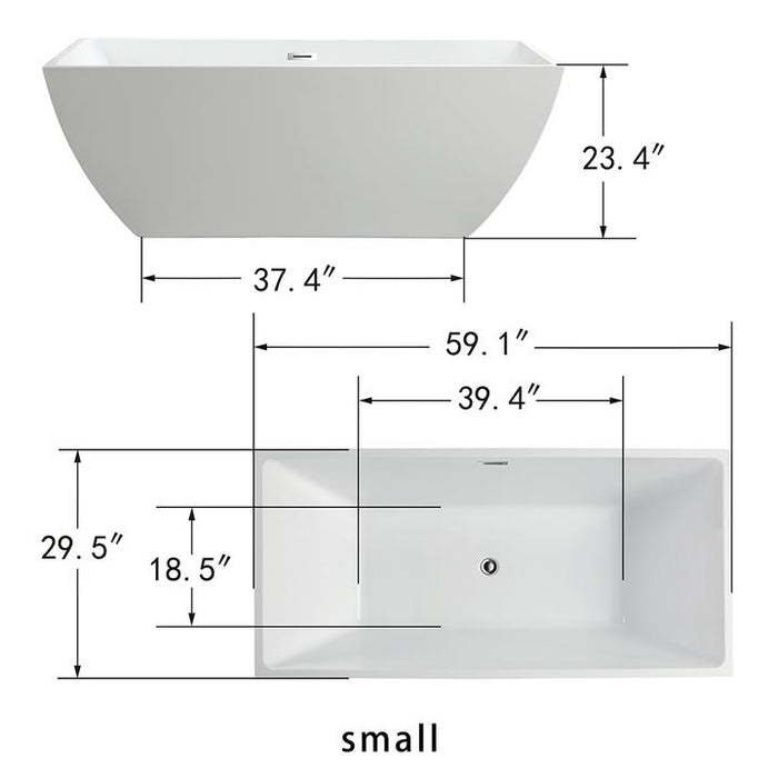 Adessa 59" Acrylic Freestanding Bathtub
