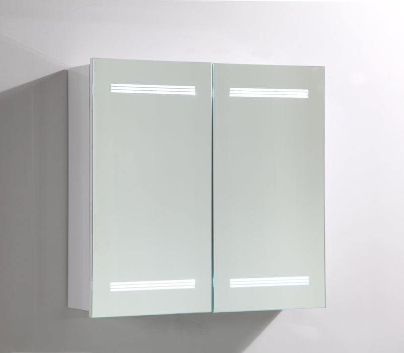Numi 25" x 26" LED Bathroom Medicine Cabinet with Rock Switch