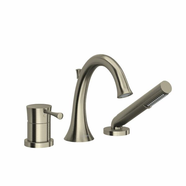 Riobel Edge 3-Piece Deck-Mount Tub Filler with Hand Shower