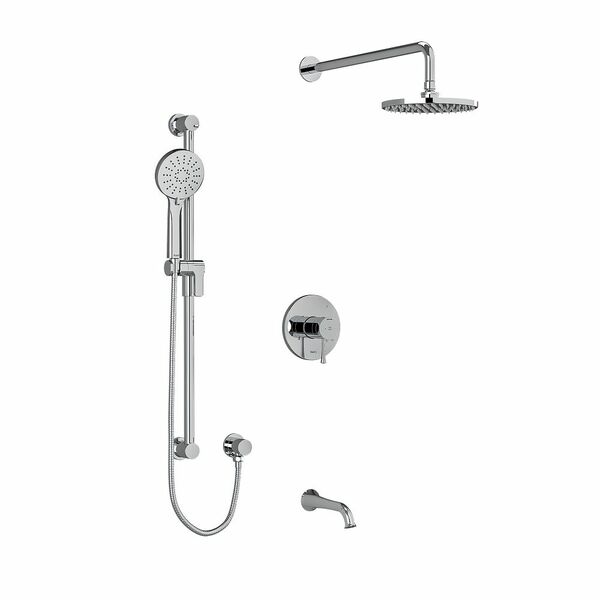 Riobel Edge 3-Way System with Hand Shower Rail, Shower Head and Spout