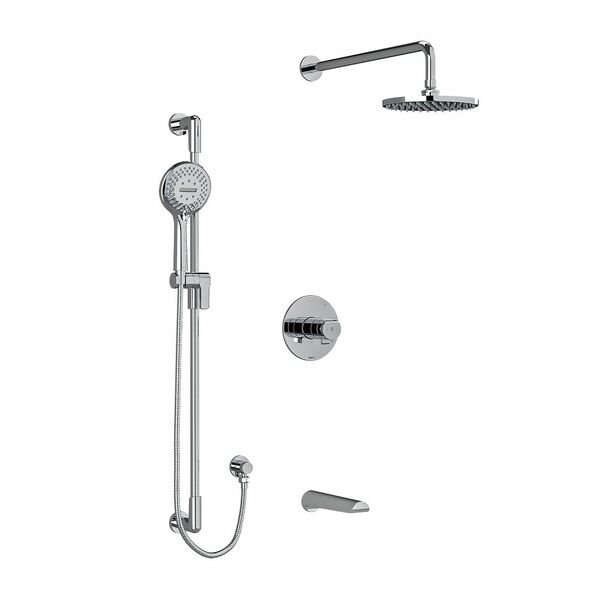 Riobel Parabola 3-Way System with Hand Shower Rail, Shower Head and Spout