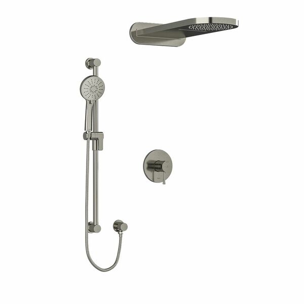 Riobel Edge 3-Way System with Hand Shower Rail and Rain and Cascade Shower Head