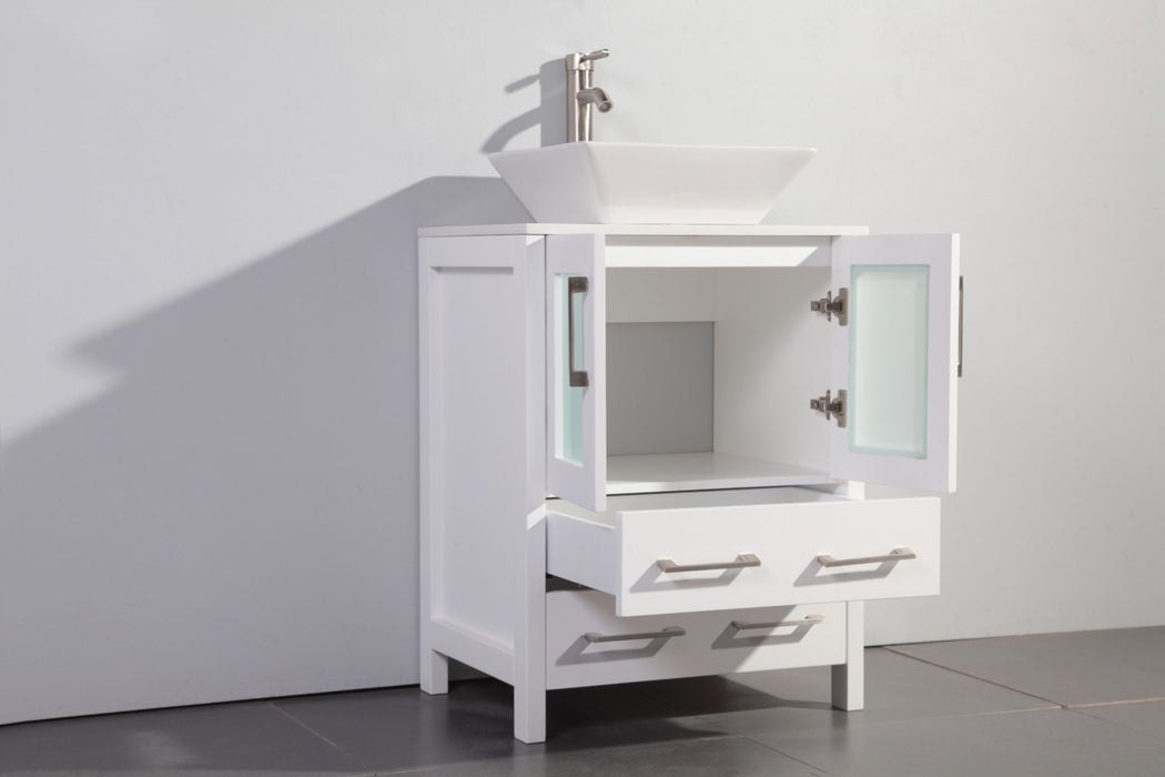 Monaco 24" Single Vessel Sink Bathroom Vanity Set with Sink and Mirror