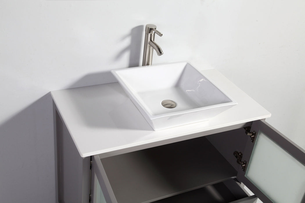 Monaco 36" Single Vessel Sink Bathroom Vanity Set with Sink and Mirror